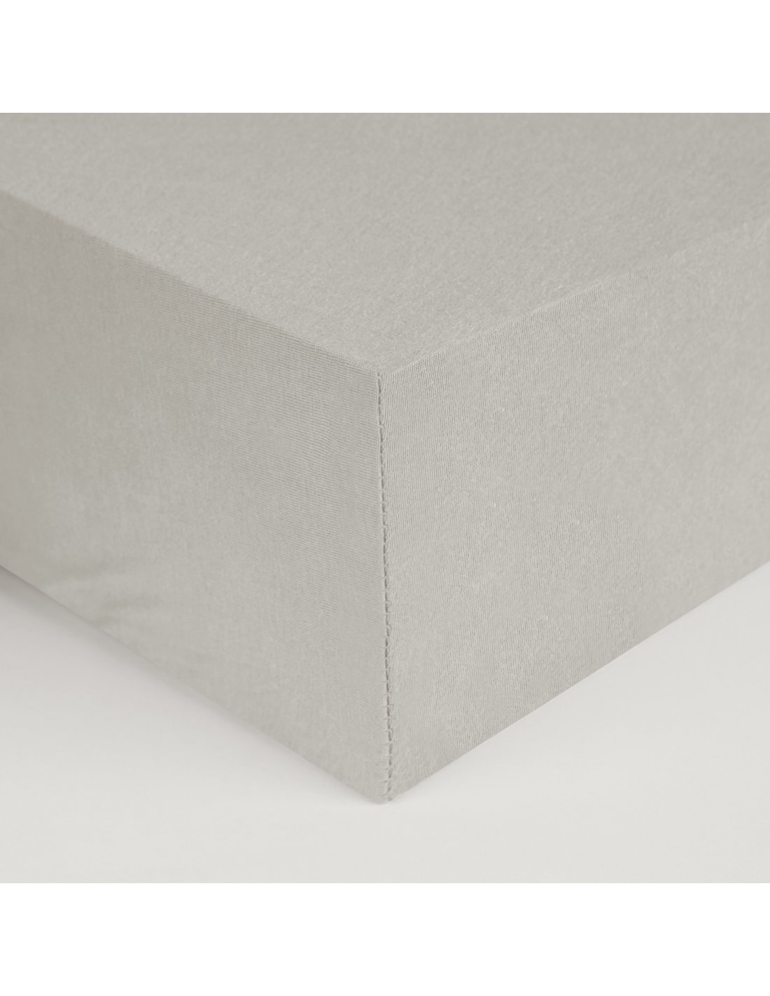 Sábana de punto 100% algodón gris para cama de 90 cm con almohada OXFGREY